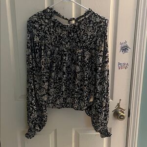Sienna Sky Black and White Floral Blouse